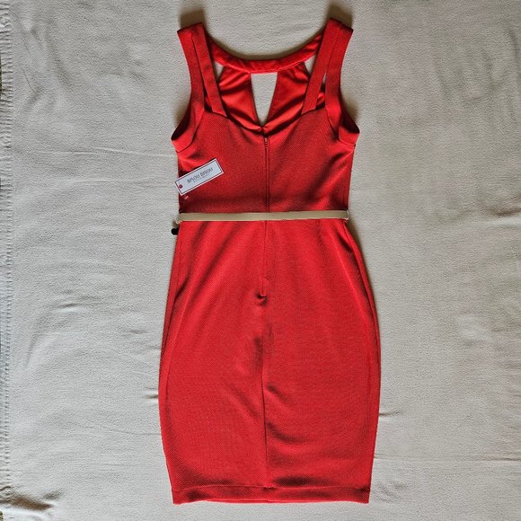 NWT Bisou Bisou Michele Bohbot Sleeveless knee length dress in Tangerine, sz. 4 - Picture 2 of 11